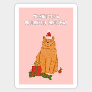 Ginger Cat Lovers Puuurrfect Christmas Sticker